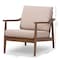 Baxton Studio Venza Walnut Wood Light Brown Upholstered Lounge Chair 140-7555 - alternate 6